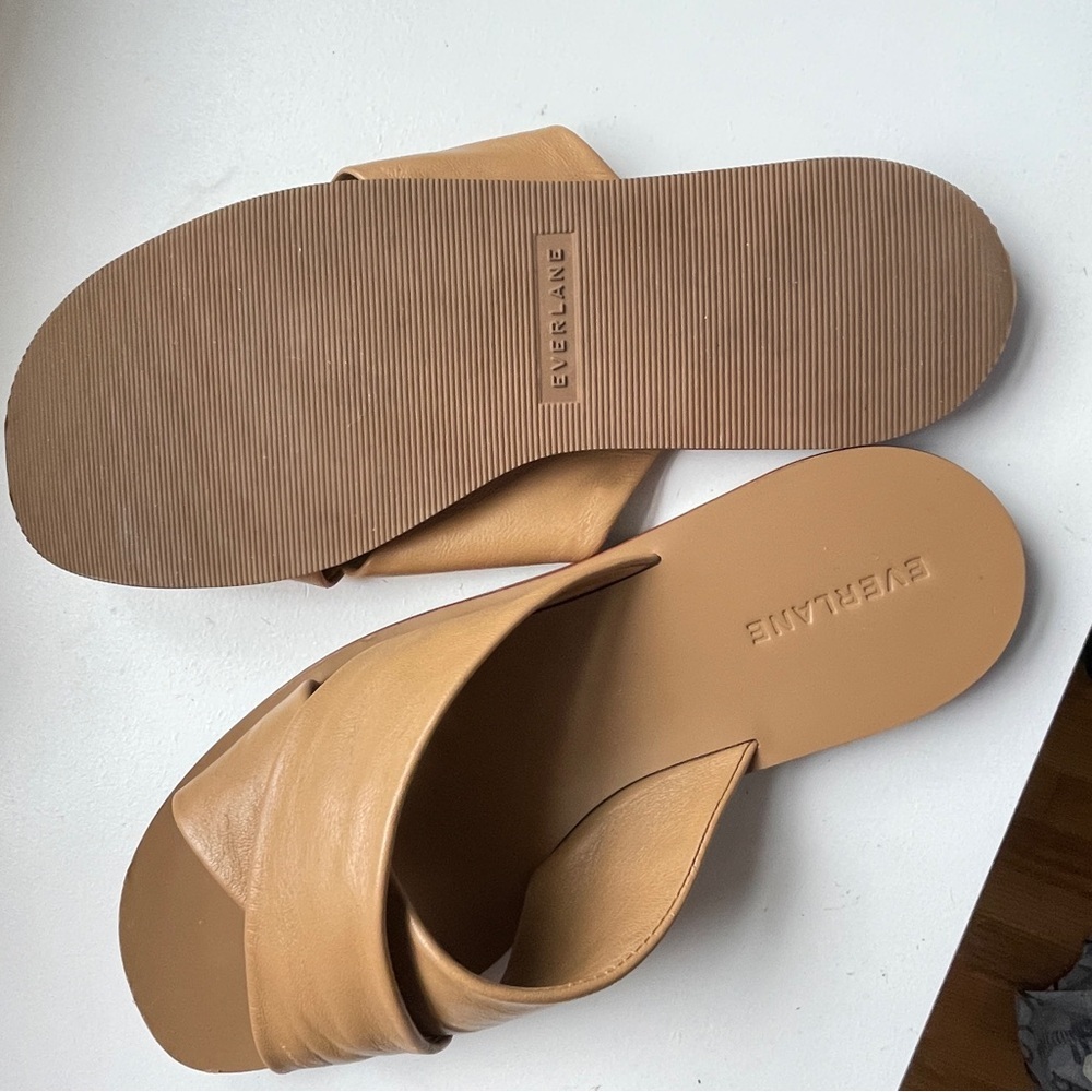 Everlane Tan Taupe Leather THE DAY CROSSOVER SANDAL 9.5 - Picture 8 of 8